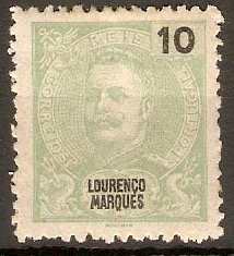 Lourenco Marques 1898 10r Green. SG39.